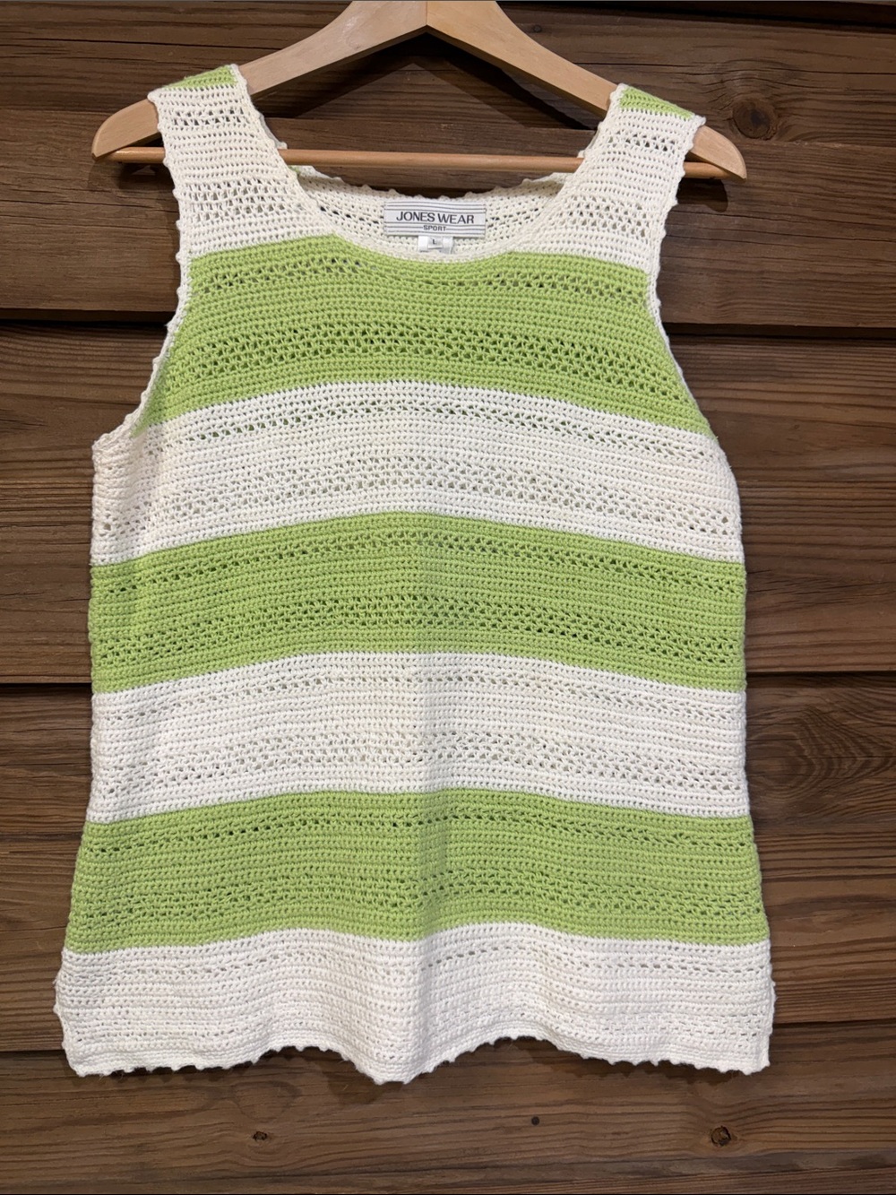 Jones Wear Sport Striped Crochet Tank